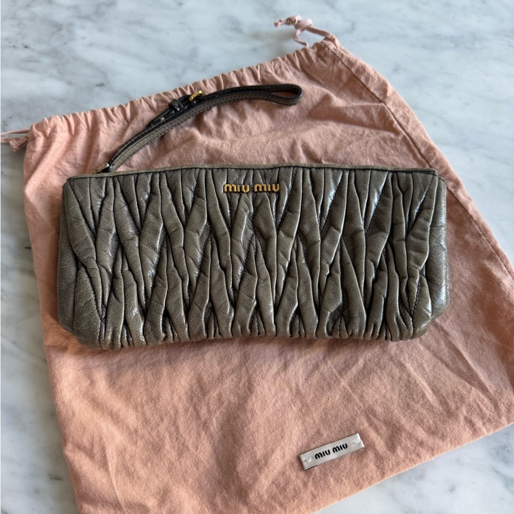 Miu Miu Matelasse Leather Clutch